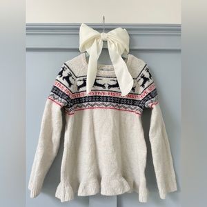 Apres Ski Styled H&M Girls “Festive” Sweater in Soft Knit w/ Adorable Ruffles